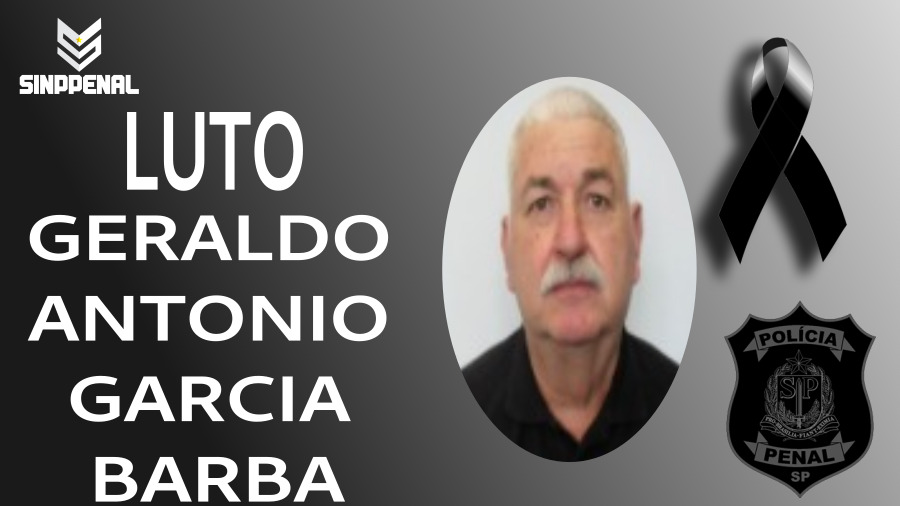 Nota de falecimento do policial penal Geraldo Antônio Garcia Barbão