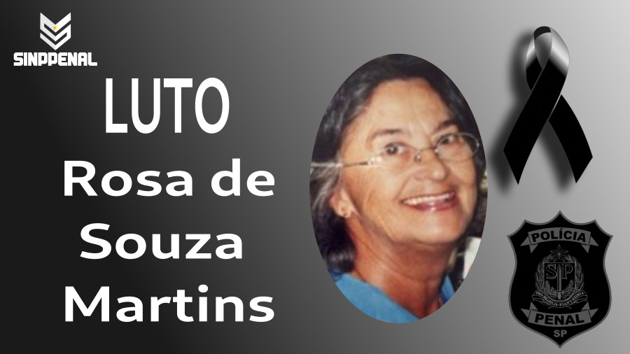 Nota de falecimento da policial penal Rosa de Souza Martins 