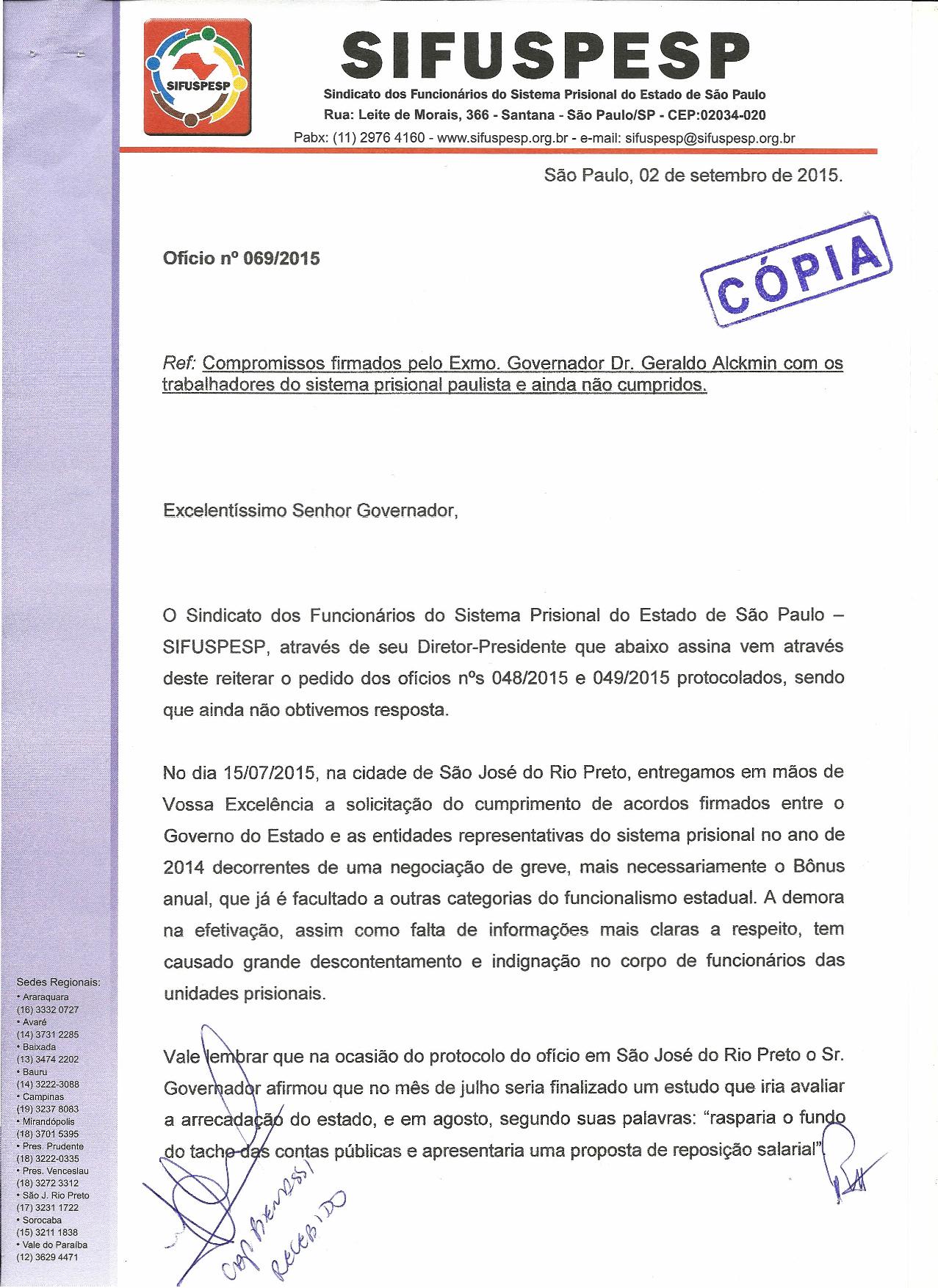 069-2015 - SIFUSPESP X GOVERNADOR - REITERANDO PEDIDO DA AGENDA-page-001