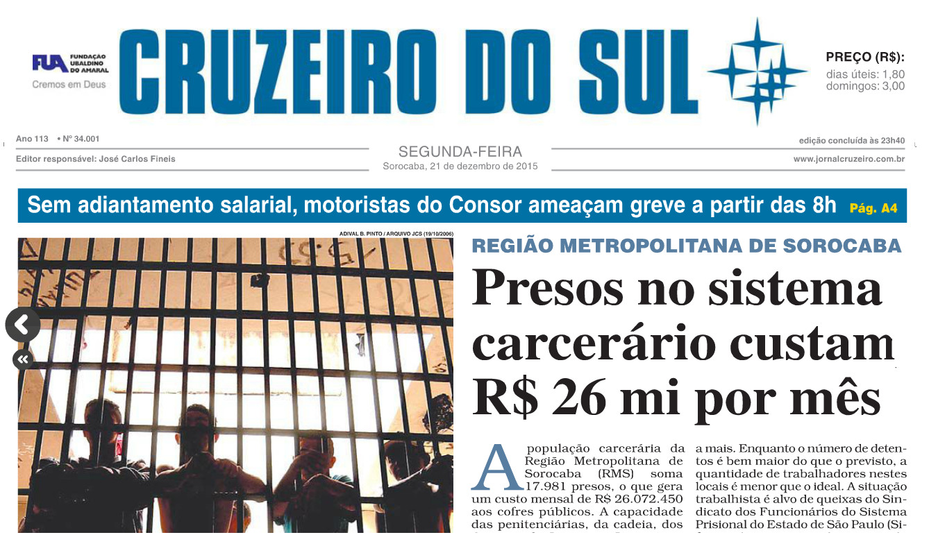 Jornal Cruzeiro do Sul CAPA 21122015